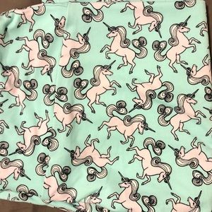 Mint & white unicorns Lularoe tc leggings
